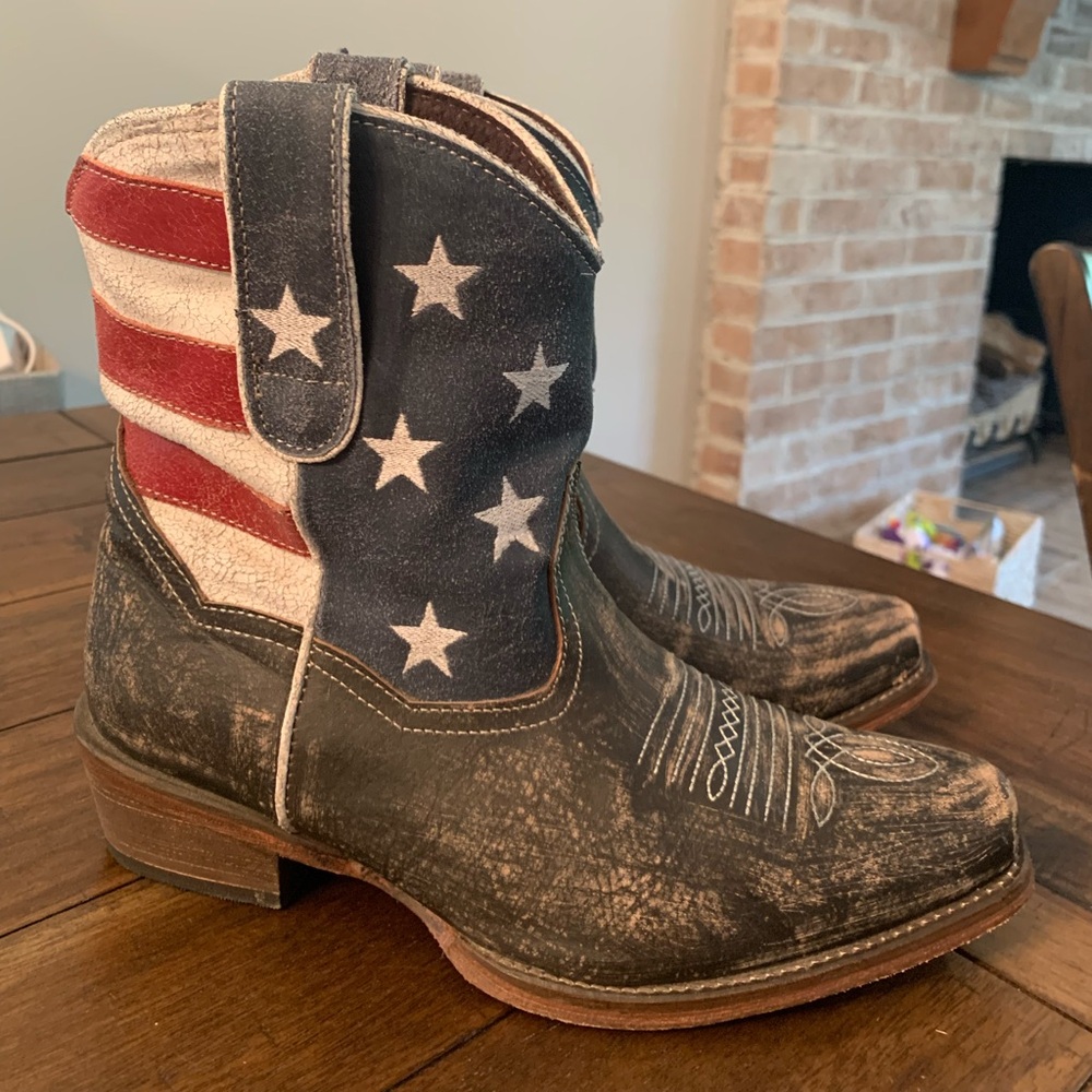 Womens Roper American Flag Ankle Boots - Picture 5 of 6